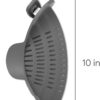 Kitchen Gizmo Snap N' Strain - Silicone Pasta Strainer Clip-On for Pots and Pans - Heat Resistant Colander for Vegetables and Noodles - Kitchen Gadgets for Cooking - Space-Saving Design - Grey - Image 2