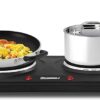 Elite Gourmet EDB-302BF# Countertop Double Cast Iron Burner, 1500 Watts Electric Hot Plate, Temperature Controls, Power Indicator Lights, Easy to Clean, Black - Image 3