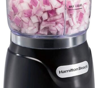 Hamilton Beach Electric Vegetable Chopper & Mini Food Processor, 3-Cup, 350 Watts, for Dicing, Mincing, and Puree, Black (72850)