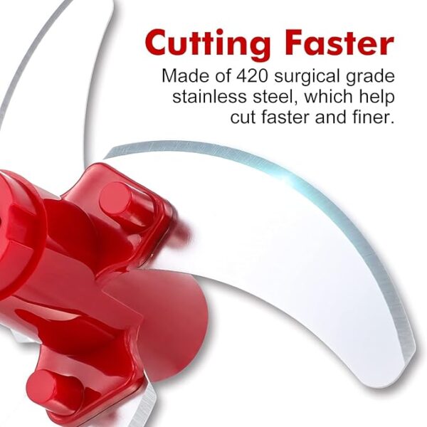 Food Chopper Manual, Onion Garlic Vegetable Cutter Easy to Clean, Hand Nut Chopper for Vegetable, Fruit, Salad, etc - 2.5 Cup (Red) - Image 2