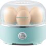 Elite Gourmet EGC115M Easy Egg Cooker Electric 7-Egg Capacity, Soft, Medium, Hard-Boiled Egg Cooker with Auto Shut-Off, Measuring Cup Included, BPA Free, Retro Mint