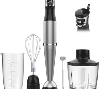 Immersion Blender Handheld Corded Hand Blenders Set 1100W, Trigger Variable Speed 5 in 1 Stick Emulsifier with Chopper, Whisk and Frother for Soup, Baby Food and Smoothies