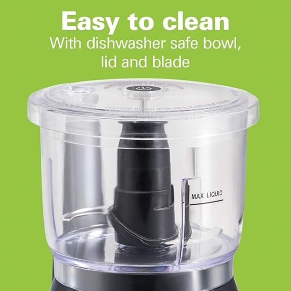 Hamilton Beach Electric Vegetable Chopper & Mini Food Processor, 3-Cup, 350 Watts, for Dicing, Mincing, and Puree, Black (72850) - Image 2