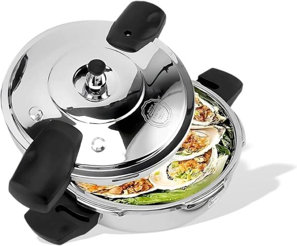 Compact Small Pressure Cooker, 3.17 Quart Stainless Steel Pressure Cooker with Safety Valve 80kpa Safe Explosion Mini Cooker for Gas Stove Induction Cooker