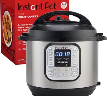 Instant Pot Duo 7-in-1 Electric Pressure Cooker, Slow Cooker, Rice Cooker, Steamer, Sauté, Yogurt Maker, Warmer & Sterilizer, Includes App With Over 800 Recipes, Stainless Steel, 6 Quart