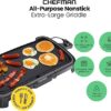 Chefman XL Electric Griddle with Removable Temperature Control, Immersible Flat Top Grill, Burger, Eggs, Pancake Griddle, Nonstick Extra Large Cooking Surface, Slide Out Drip Tray, 10 x 20 Inch - Image 3