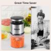 Mini Food Processor, 2.5 Cup/ 600 ML Baby Food Maker, 400 W Power Electric Grinder Chopper for Fruit, Vegetable, Meat, Baby Food Puree Blender (Sliver) - Image 2