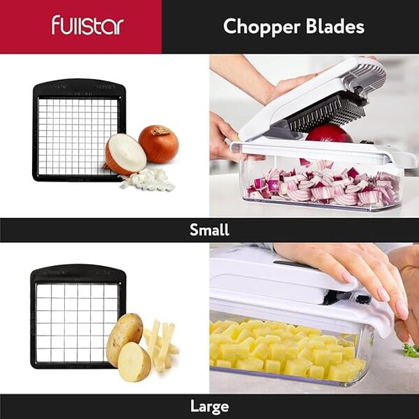 Fullstar Vegetable Chopper and Spiralizer - Food Chopper with Container, Fruit Slicer, Kitchen Gadgets & Accessories, Home Essentials (4 in 1, White) - Image 3