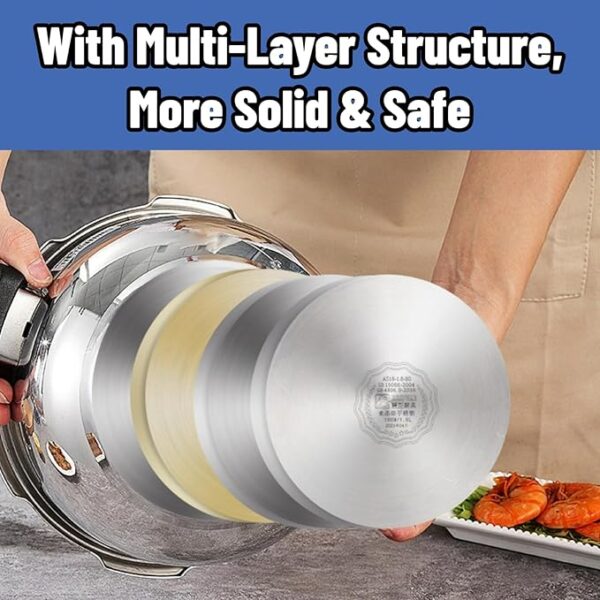 Compact Small Pressure Cooker, 3.17 Quart Stainless Steel Pressure Cooker with Safety Valve 80kpa Safe Explosion Mini Cooker for Gas Stove Induction Cooker - Image 4