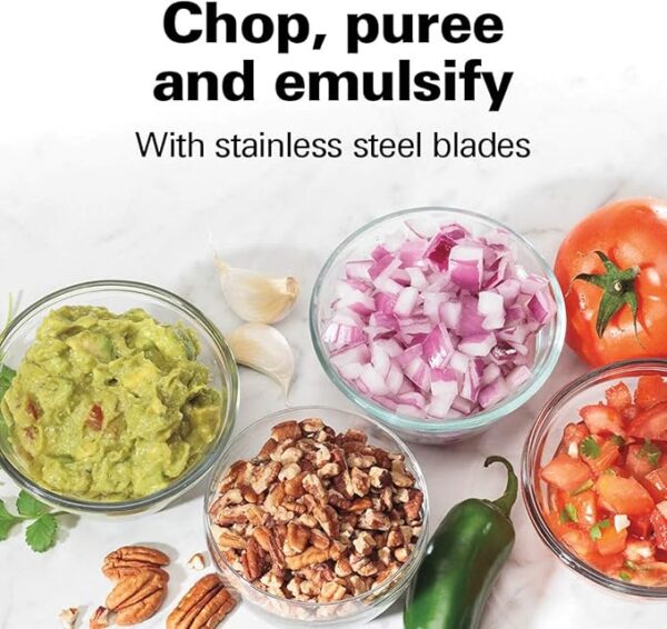 Hamilton Beach Electric Vegetable Chopper & Mini Food Processor, 3-Cup, 350 Watts, for Dicing, Mincing, and Puree, Black (72850) - Image 3