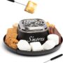 Nostalgia Tabletop Indoor Electric S'mores Maker - Smores Kit With Marshmallow Roasting Sticks and 4 Trays for Graham Crackers, Chocolate, and Marshmallows - Movie Night Supplies - Black