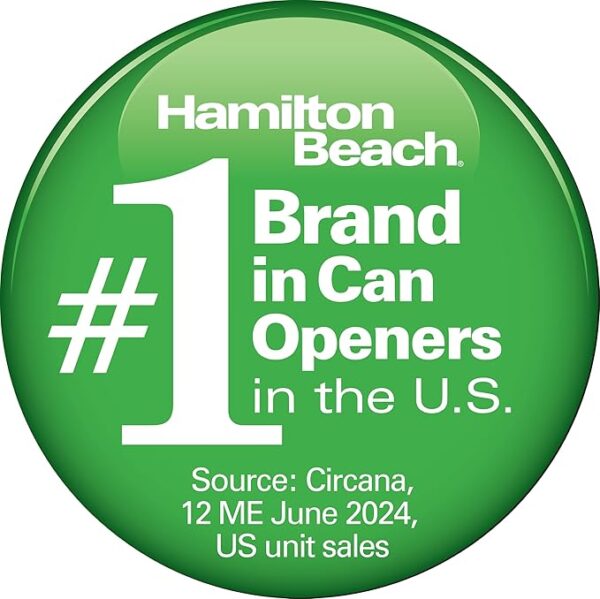 Hamilton Beach Smooth Touch Electric Automatic Can Opener with Easy Push Down Lever, Eliminates Sharp Edges, Opens All Standard-Size and Pop-Top Cans, Extra Tall, Black and Chrome (76606AG) - Image 2