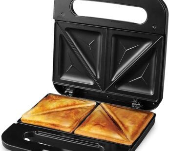 OVENTE Electric Sandwich Maker with Non-Stick Plates, Indicator Lights, Cool Touch Handle, Easy to Clean and Store, Perfect for Cooking Breakfast, Grilled Cheese, Tuna Melts and Snacks, Black GPS401B