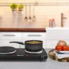 Elite Gourmet EDB-302BF# Countertop Double Cast Iron Burner, 1500 Watts Electric Hot Plate, Temperature Controls, Power Indicator Lights, Easy to Clean, Black - Image 4
