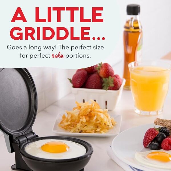 DASH Mini Maker Electric Round Griddle for Individual Pancakes, Cookies, Eggs & other on the go Breakfast, Lunch & Snacks with Indicator Light + Included Recipe Book - Pink - Image 5