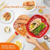Audecook Hot Pot Electric 2L, Cermic Glaze Non-Stick Frying Pan 8 Inch, Portable Travel Cooker for Ramen/Steak/Fried Rice/Oatmeal/Soup, with Dual Power Control (Silicone Spatula Included) - Image 2