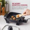 Elite Gourmet EG808 8” x 8" Non-stick Electric Skillet, Dishwasher Safe with Tempered Glass Vented Lid, Rapid Heat Up, 600W, Black - Image 4