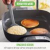 GreenLife12" 5QT Square Electric Skillet, Glass Vented Lid, Ceramic PFAS-Free Nonstick Coated Interior, Adjustable Temperature Control, Cool Touch Handles, Quick Even Heating, Scratch Resistant, Pink - Image 3
