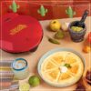 Taco Tuesday Deluxe 10-inch 6-Wedge Electric Quesadilla Maker with Extra Stuffing Latch, Red - Image 5