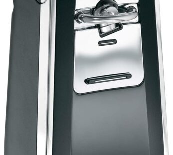 Hamilton Beach Smooth Touch Electric Automatic Can Opener with Easy Push Down Lever, Eliminates Sharp Edges, Opens All Standard-Size and Pop-Top Cans, Extra Tall, Black and Chrome (76606AG)