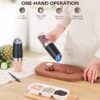 Sangcon Gravity Electric Salt and Pepper Grinder Set Automatic Shakers Mill Grinder with LED Light, BATTERY POWERED Adjustable Coarseness One Hand Operation, Upgraded Larger Capacity - Image 4