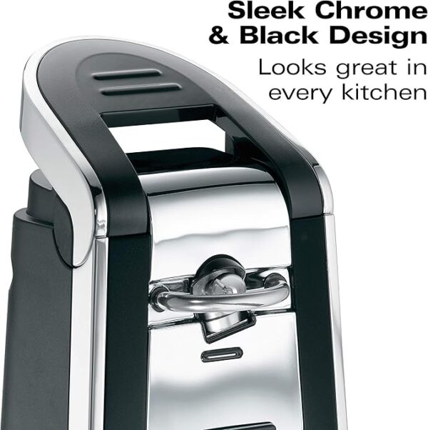 Hamilton Beach Smooth Touch Electric Automatic Can Opener with Easy Push Down Lever, Eliminates Sharp Edges, Opens All Standard-Size and Pop-Top Cans, Extra Tall, Black and Chrome (76606AG) - Image 5
