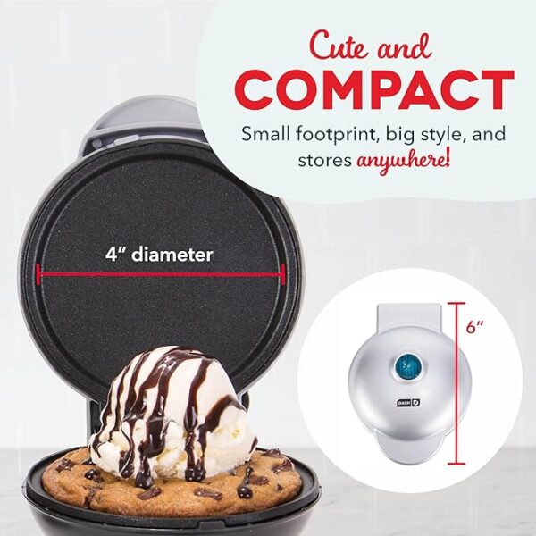DASH Mini Maker Electric Round Griddle for Individual Pancakes, Cookies, Eggs & other on the go Breakfast, Lunch & Snacks with Indicator Light + Included Recipe Book - Pink - Image 4