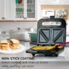 OVENTE Electric Sandwich Maker with Non-Stick Plates, Indicator Lights, Cool Touch Handle, Easy to Clean and Store, Perfect for Cooking Breakfast, Grilled Cheese, Tuna Melts and Snacks, Black GPS401B - Image 4