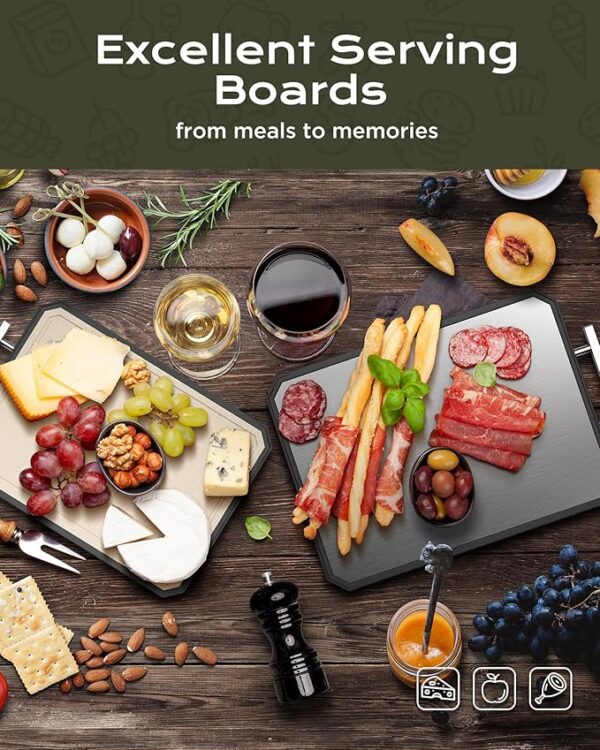 SNOWCLAD Stainless Steel Cutting Board,Double Sided Steel Cutting Boards for kitchen,Stainless Steel/Wheat straw pp Large Board for meat,non toxic Chopping,16 * 11 Inch,Dishwasher Safe - Image 4